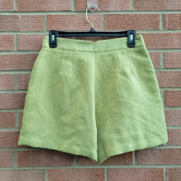 Tuckernuck Safari Chartreuse Green Tweed Shorts size Small